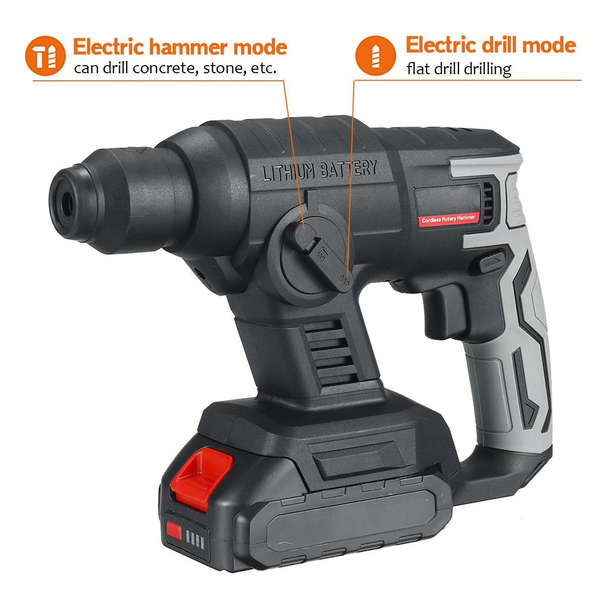 Cordless Rotary Hammer Rechargeable Electric Hammer Impact Drill Power Tool W/ None/1/2 Battery For Makita