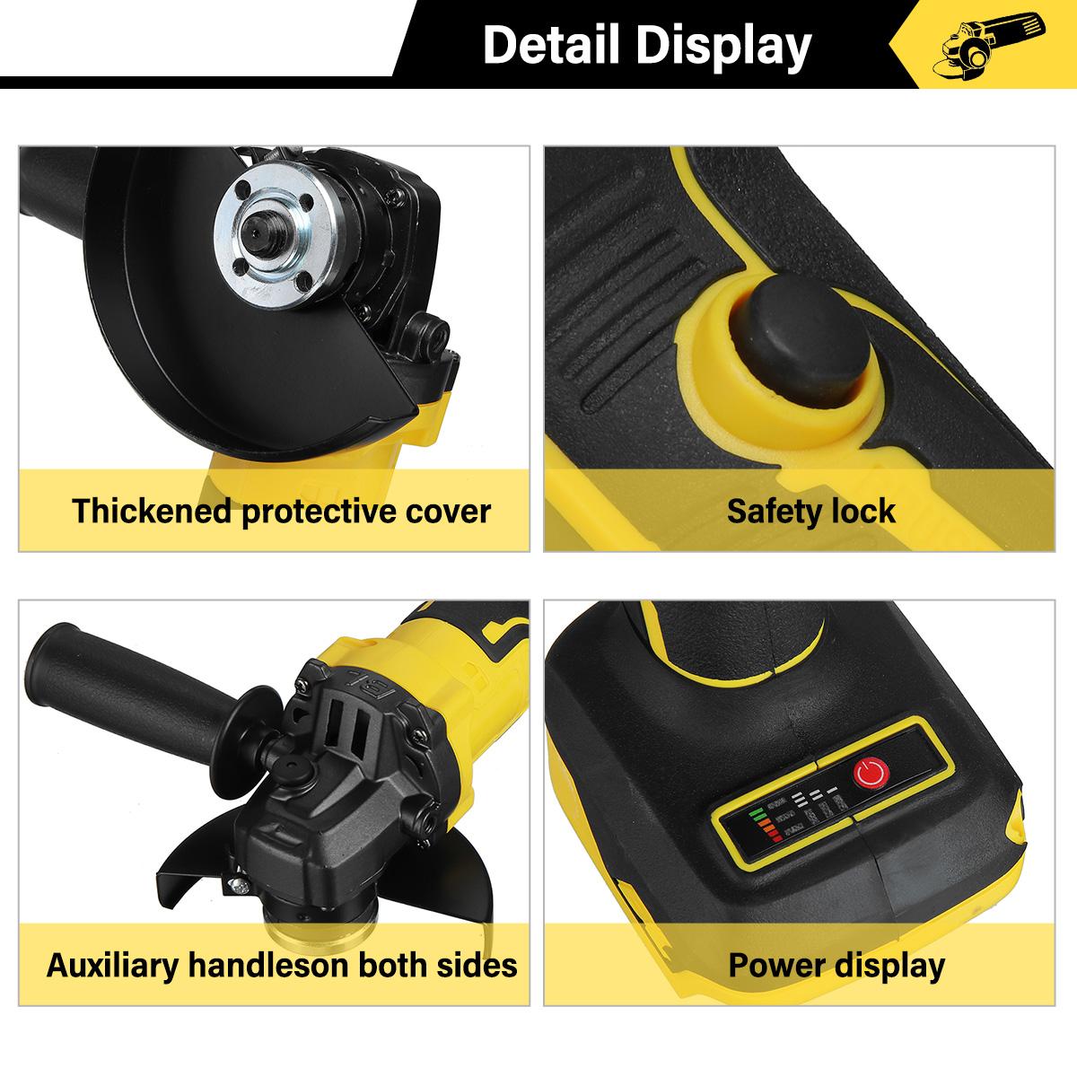 Socoje 388VF 1280W 8500rpm 3 gears 125mm Brushless Lithium Electric Angle Grinder for Makiita 18V Battery