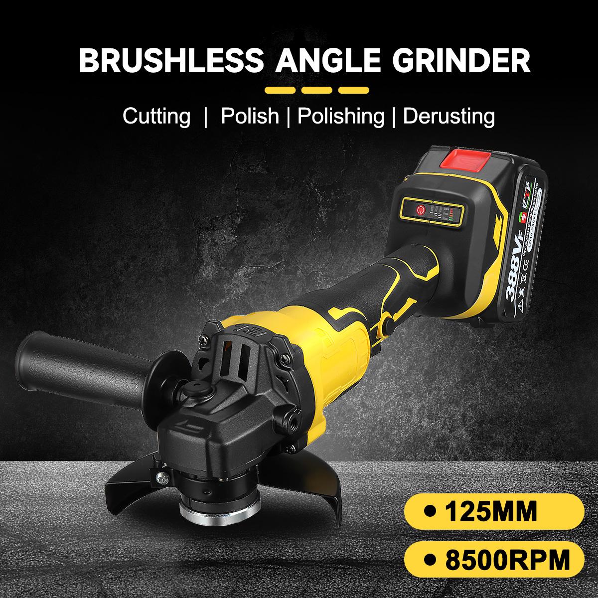 Socoje 388VF 1280W 8500rpm 3 gears 125mm Brushless Lithium Electric Angle Grinder for Makiita 18V Battery