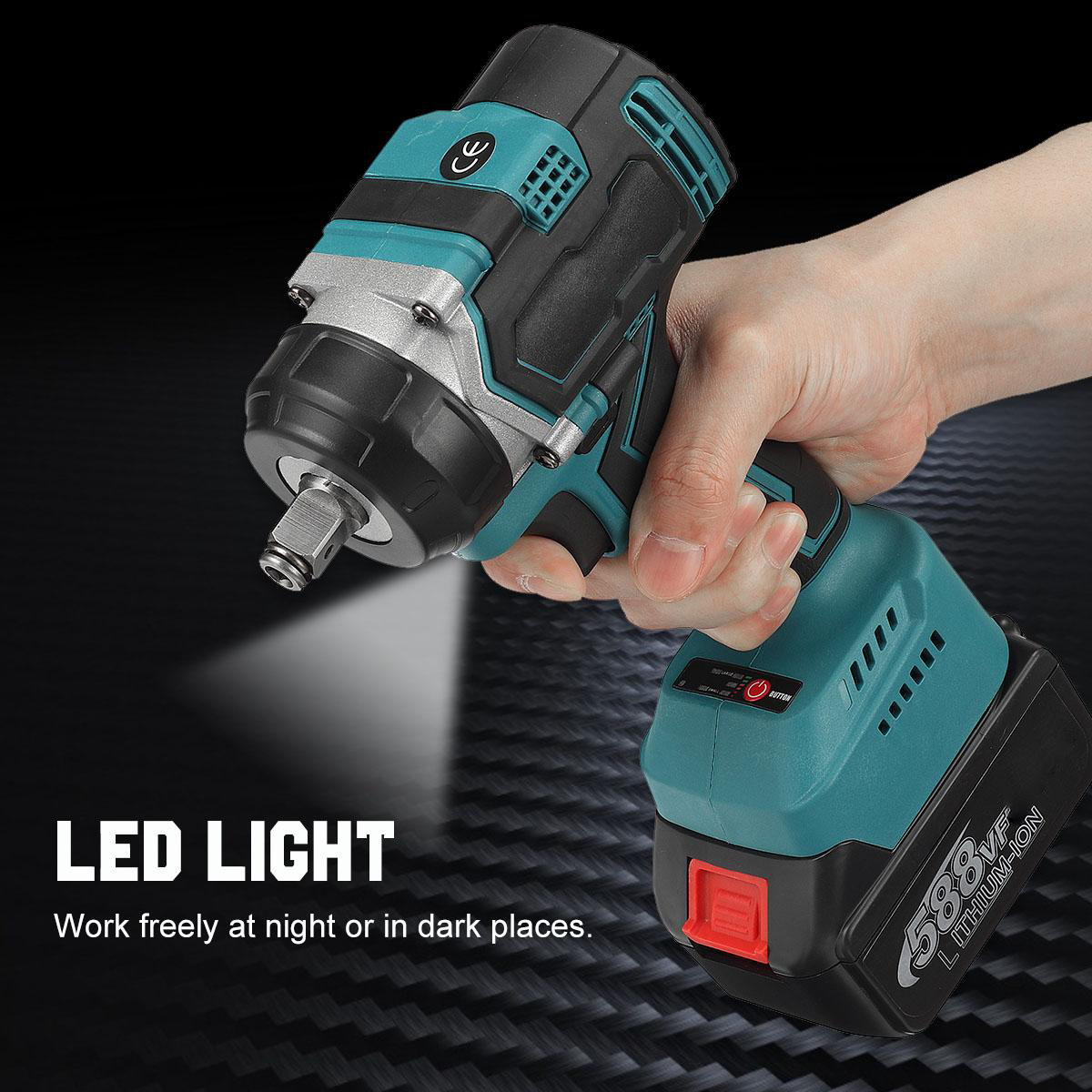 Socoje 588VF 420N.m 18V 1/2 Brushless Electric Impact Wrench With One/Two Battery