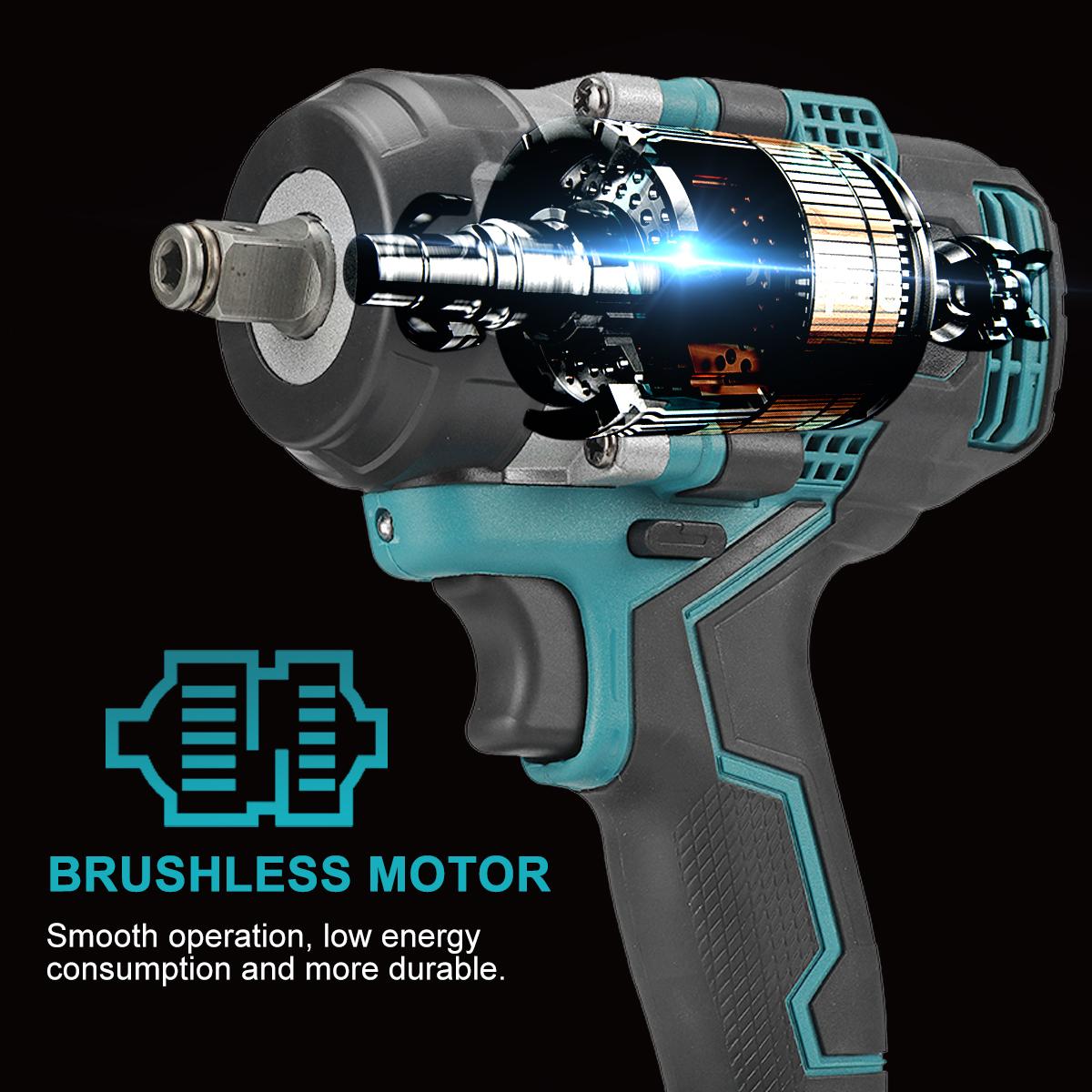 Socoje 588VF 420N.m 18V 1/2 Brushless Electric Impact Wrench With One/Two Battery
