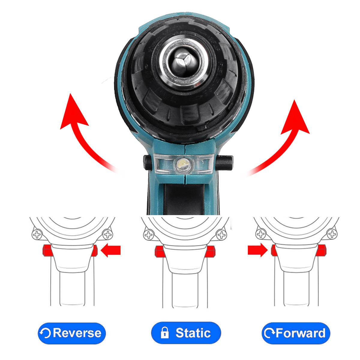 Socoje 80N.m 2000RPM Brushless Cordless Electric Impact Drill Hammer Electric Screwdriver Variable Speed for Makita18V Battery