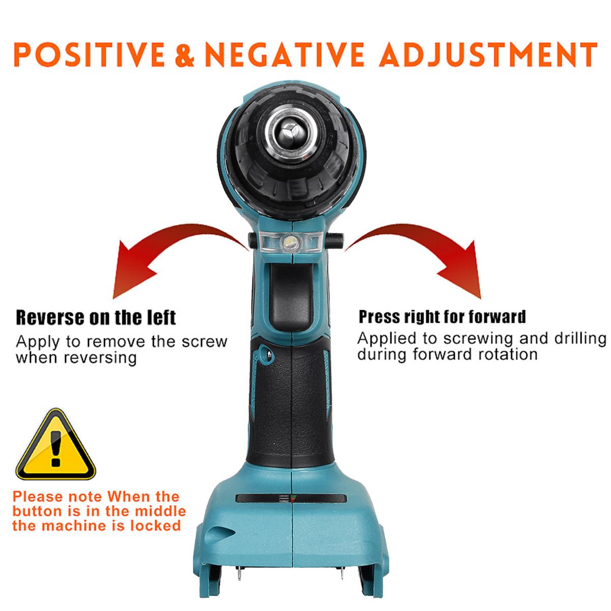 Socoje 80N.m 2000RPM Brushless Cordless Electric Impact Drill Hammer Electric Screwdriver Variable Speed for Makita18V Battery