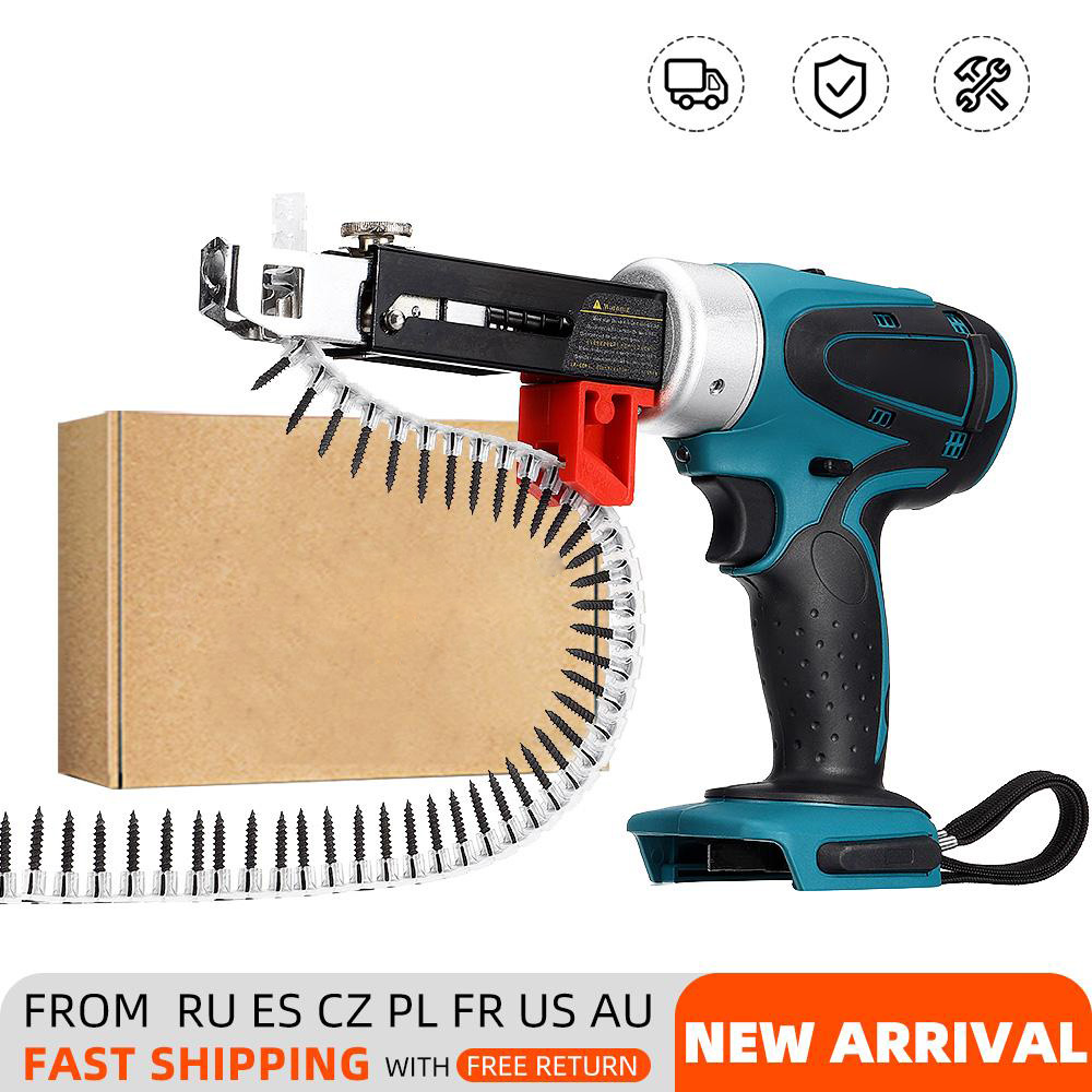 Socoje Rechargeable Automatic Nail Guns Electric Screwdriver For Makita 18V Battery Plasterboard Partition Walls Wooden Boards Ceilings