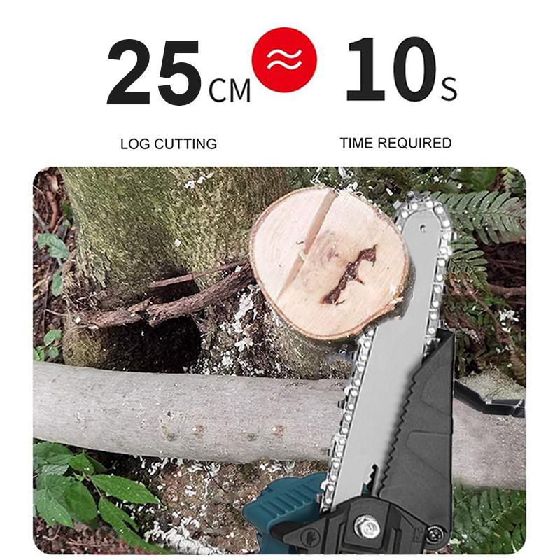 1200W 10000rpm 9000mah 6inch Electric Chain Saw Rechargeable Handheld Cutting Tool with 2 Battery