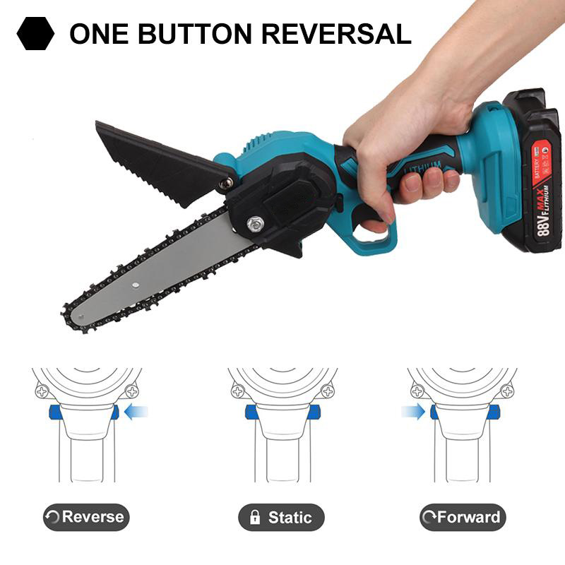 1200W 10000rpm 9000mah 6inch Electric Chain Saw Rechargeable Handheld Cutting Tool with 2 Battery