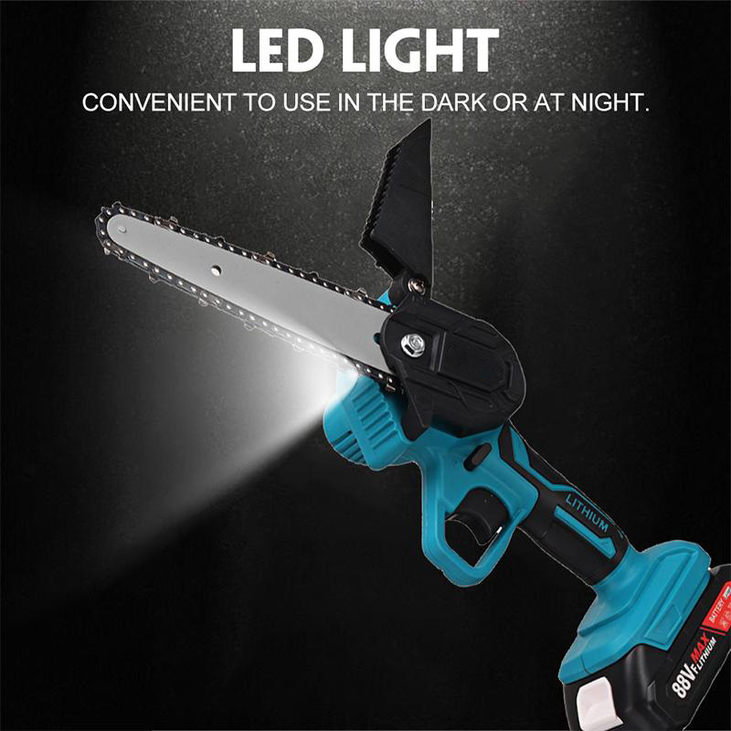 1200W 10000rpm 9000mah 6inch Electric Chain Saw Rechargeable Handheld Cutting Tool with 2 Battery