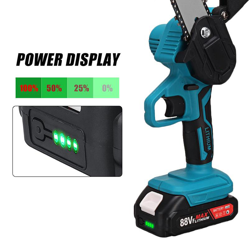 1200W 10000rpm 9000mah 6inch Electric Chain Saw Rechargeable Handheld Cutting Tool with 2 Battery