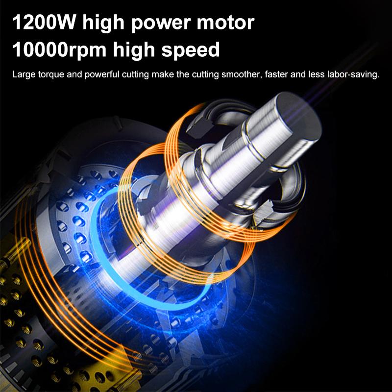 1200W 10000rpm 9000mah 6inch Electric Chain Saw Rechargeable Handheld Cutting Tool with 2 Battery