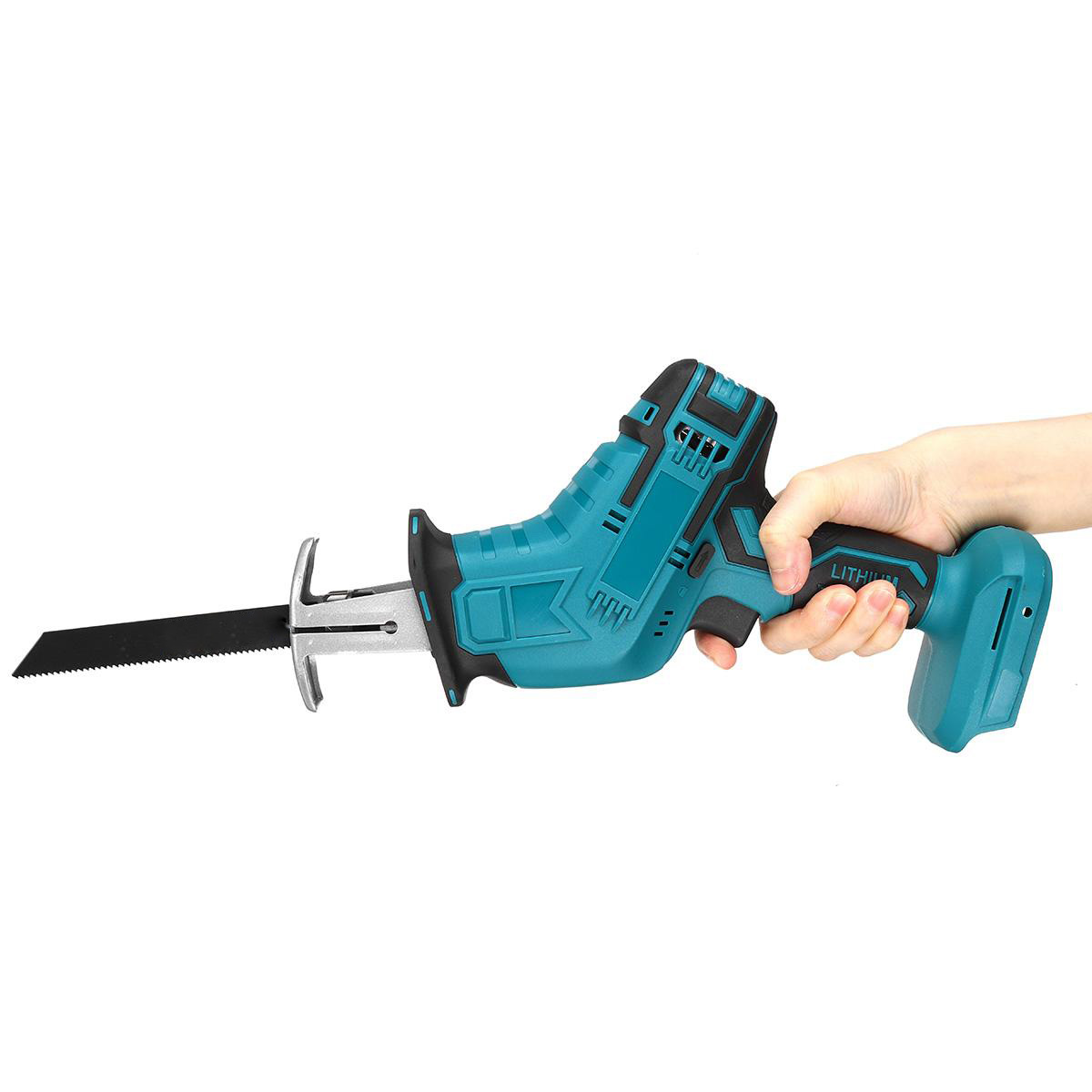 18V 10mm Coedless Electric Reciprocating Saw Variable Speed Metal Wood Cutting Tool Electric Saw With 4X Saw Blades For Battery