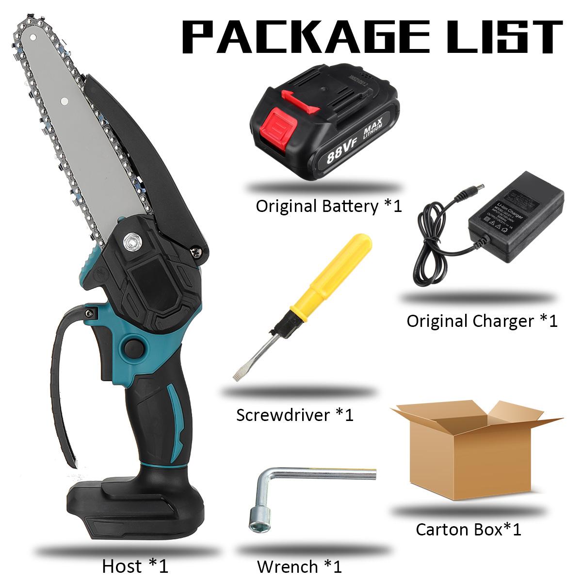 2000W 4000rpm 88VF 6 Electric Saw Chainsaw Cordless Wood Cutting Tool Chainsaw with/without Battery