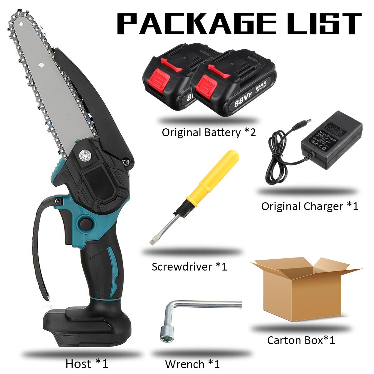 2000W 4000rpm 88VF 6 Electric Saw Chainsaw Cordless Wood Cutting Tool Chainsaw with/without Battery