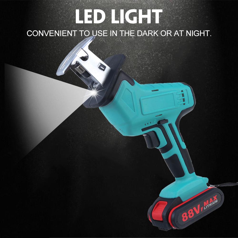 21V 7500mAh Electric Reciprocating Saw Ki tCordless Saw Cutting Blades+2 Battery