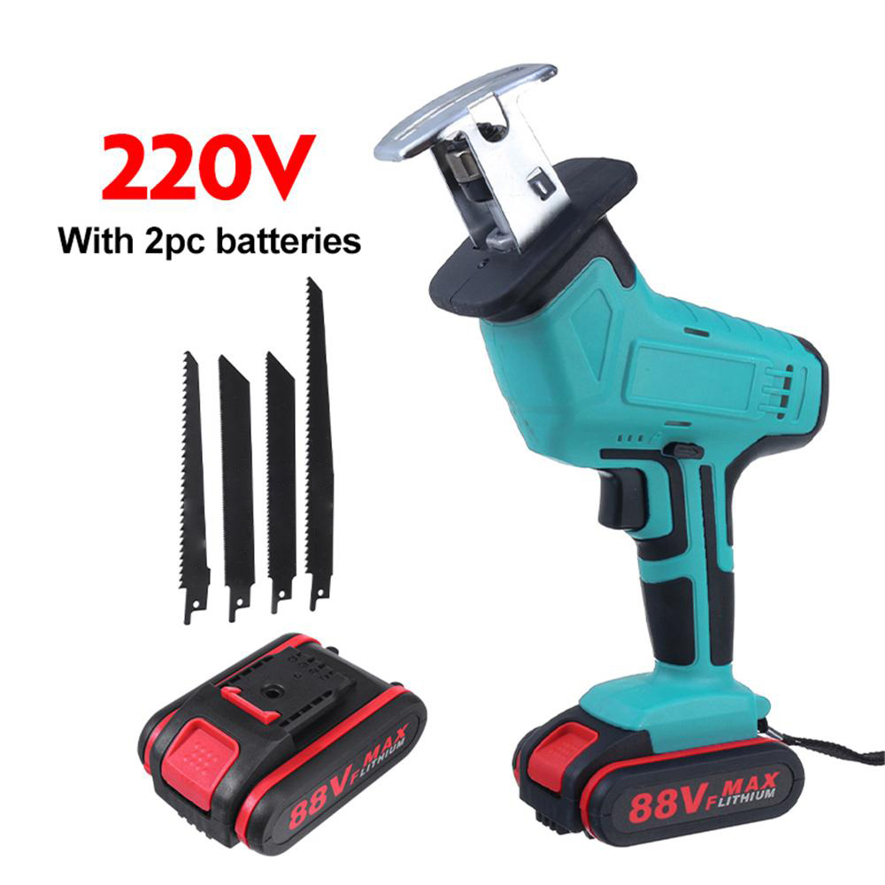 21V 7500mAh Electric Reciprocating Saw Ki tCordless Saw Cutting Blades+2 Battery