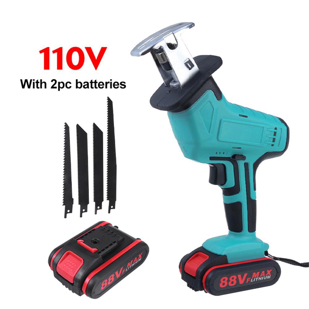 21V 7500mAh Electric Reciprocating Saw Ki tCordless Saw Cutting Blades+2 Battery
