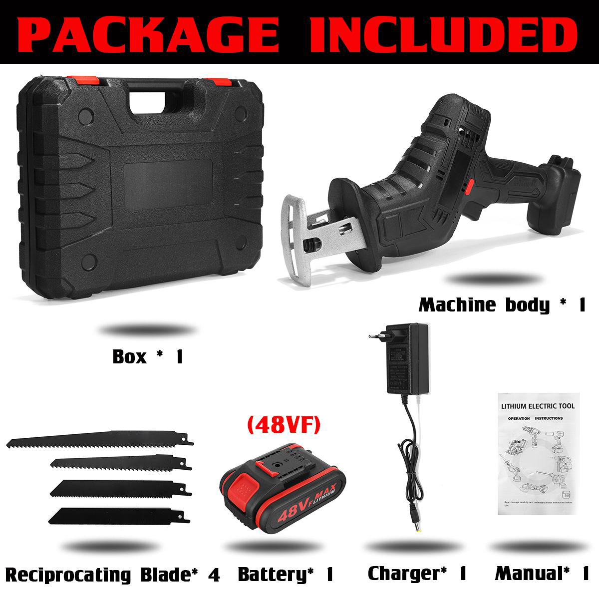 21V Cordless Electric Reciprocating Saw Wood Metal Cutting Pruning With Battery