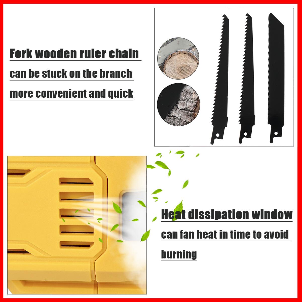 288VF Cordless Electric Reciprocating Saw Variable Speed Metal Wood Cutting Tool W/ None/1/2pcs Battery & 4 Blades
