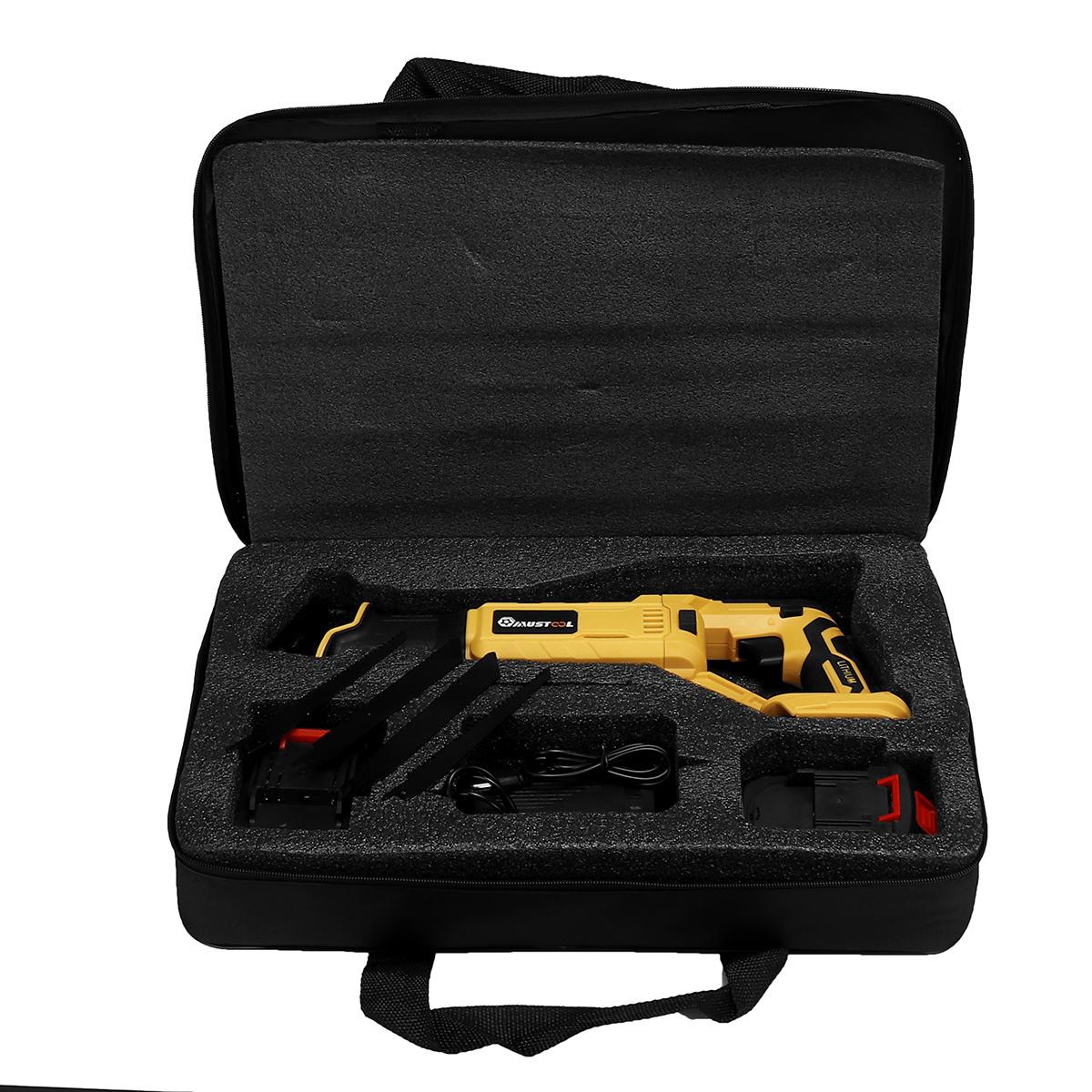 288VF Cordless Electric Reciprocating Saw Variable Speed Metal Wood Cutting Tool W/ None/1/2pcs Battery & 4 Blades