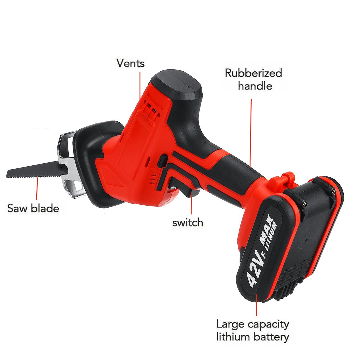 42VF 13000mAh Cordless Reciprocating Saw Electric Saws Portable Woodworking Power Tools