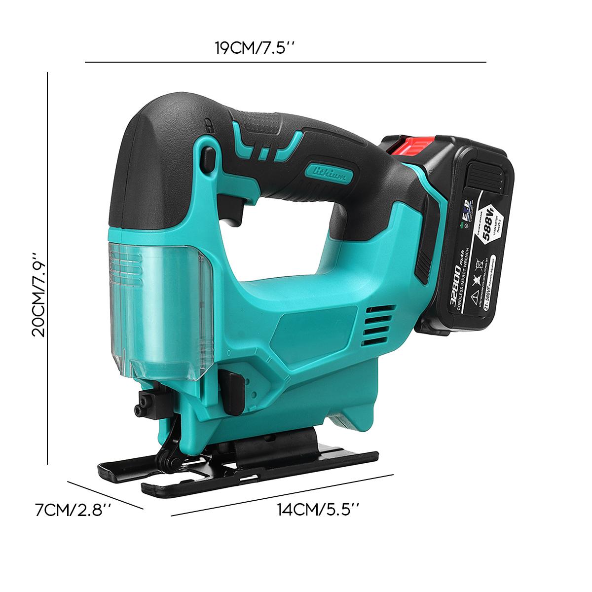588VF Electric Jigsaw Cordless Portable Woodworking Cutting Jig Saw Power Tools W/ None/1/2 Battery