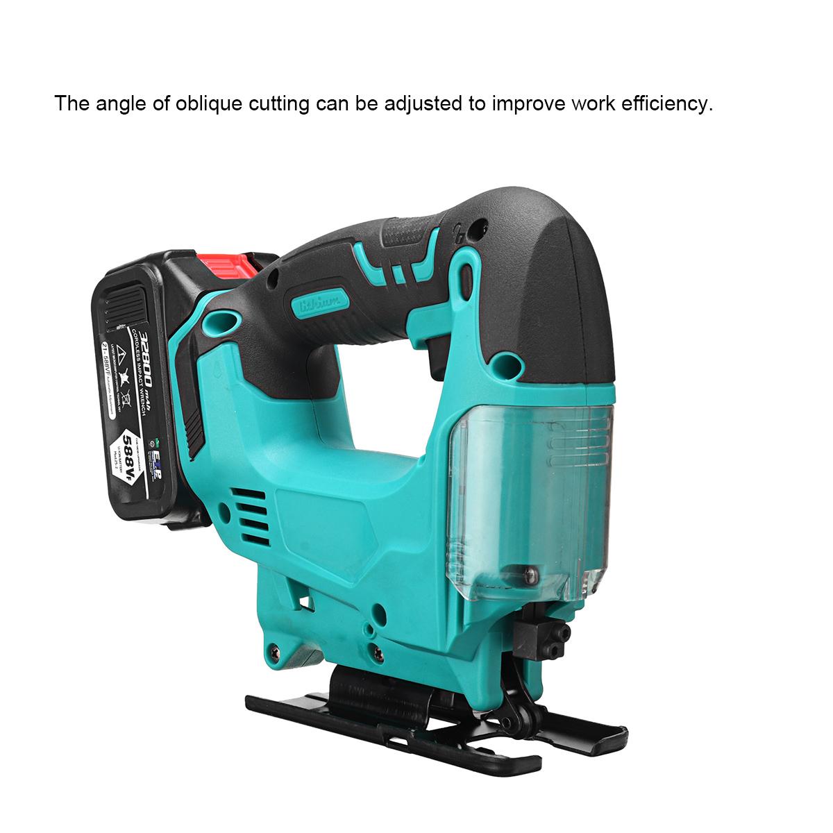 588VF Electric Jigsaw Cordless Portable Woodworking Cutting Jig Saw Power Tools W/ None/1/2 Battery