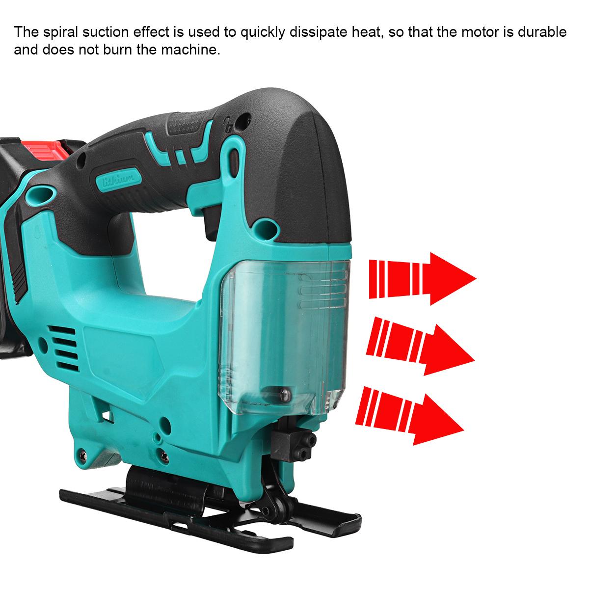 588VF Electric Jigsaw Cordless Portable Woodworking Cutting Jig Saw Power Tools W/ None/1/2 Battery