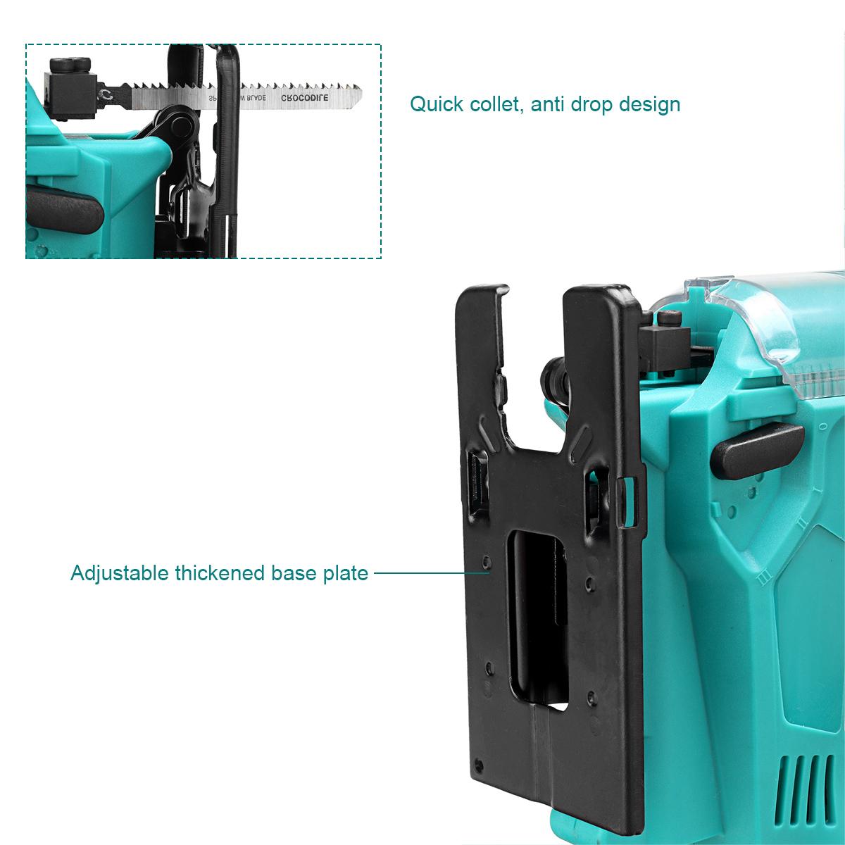 588VF Electric Jigsaw Cordless Portable Woodworking Cutting Jig Saw Power Tools W/ None/1/2 Battery
