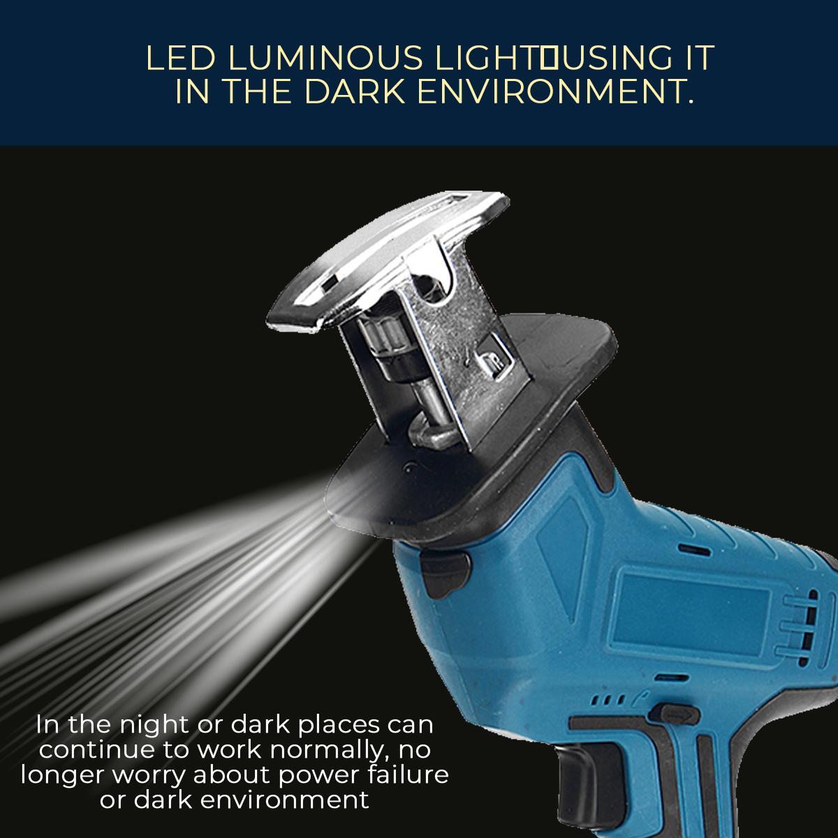 Cordless Reciprocating Saw With 4 Blades & Battery Rechargeable Electric Saw for Sawing Branches Metal PVC Wood