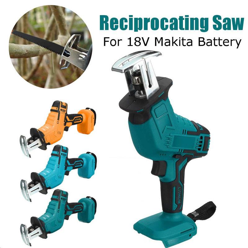 Socoje 18V Cordless Reciprocating Saw Body With 4 Saw Blades Woodworking Pruning Saw For Makita 18V Battery