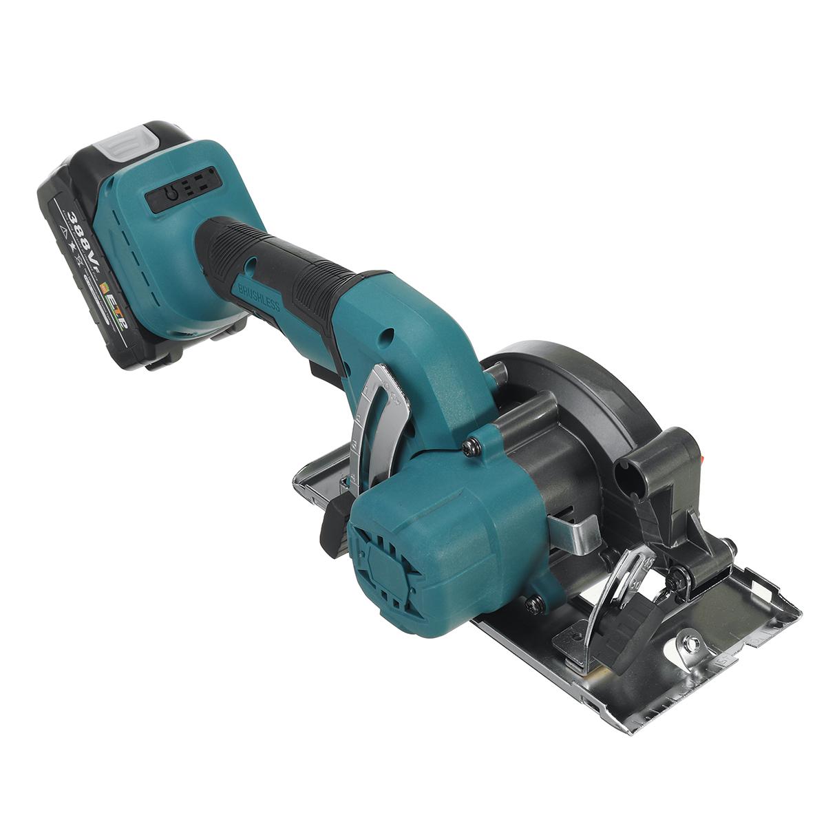 21V 3000W 5In Cordless Electric Circular Saw  Curved Cutting Adjustable Cut Off Saw with 1/2 Batteries For Woodworking