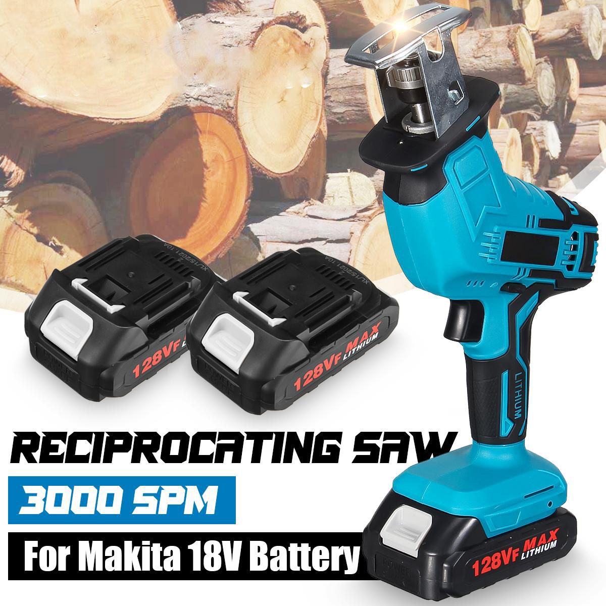 128VF Cordless Electric Saber Saw Reciprocating Blade Saw With 18V Battery Rechargeable Wood Cutter Sable