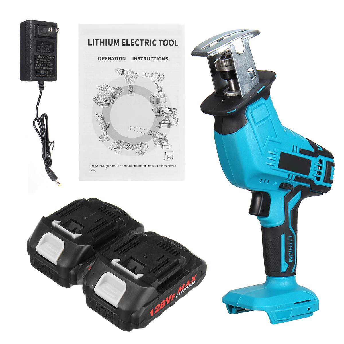 128VF Cordless Electric Saber Saw Reciprocating Blade Saw With 18V Battery Rechargeable Wood Cutter Sable