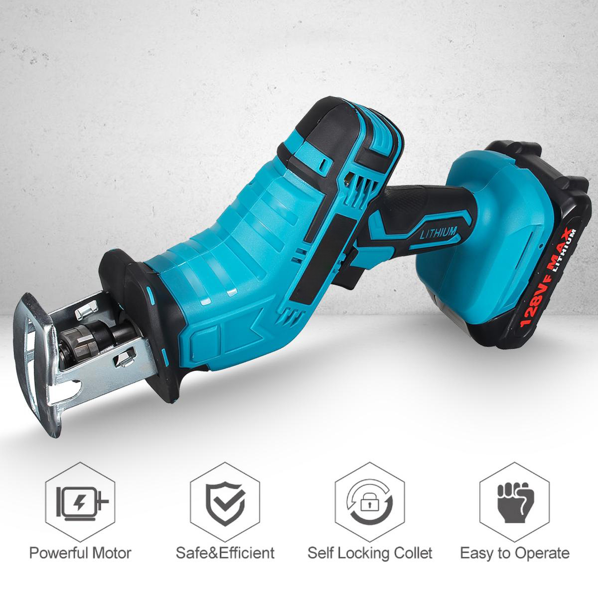 128VF Cordless Electric Saber Saw Reciprocating Blade Saw With 18V Battery Rechargeable Wood Cutter Sable