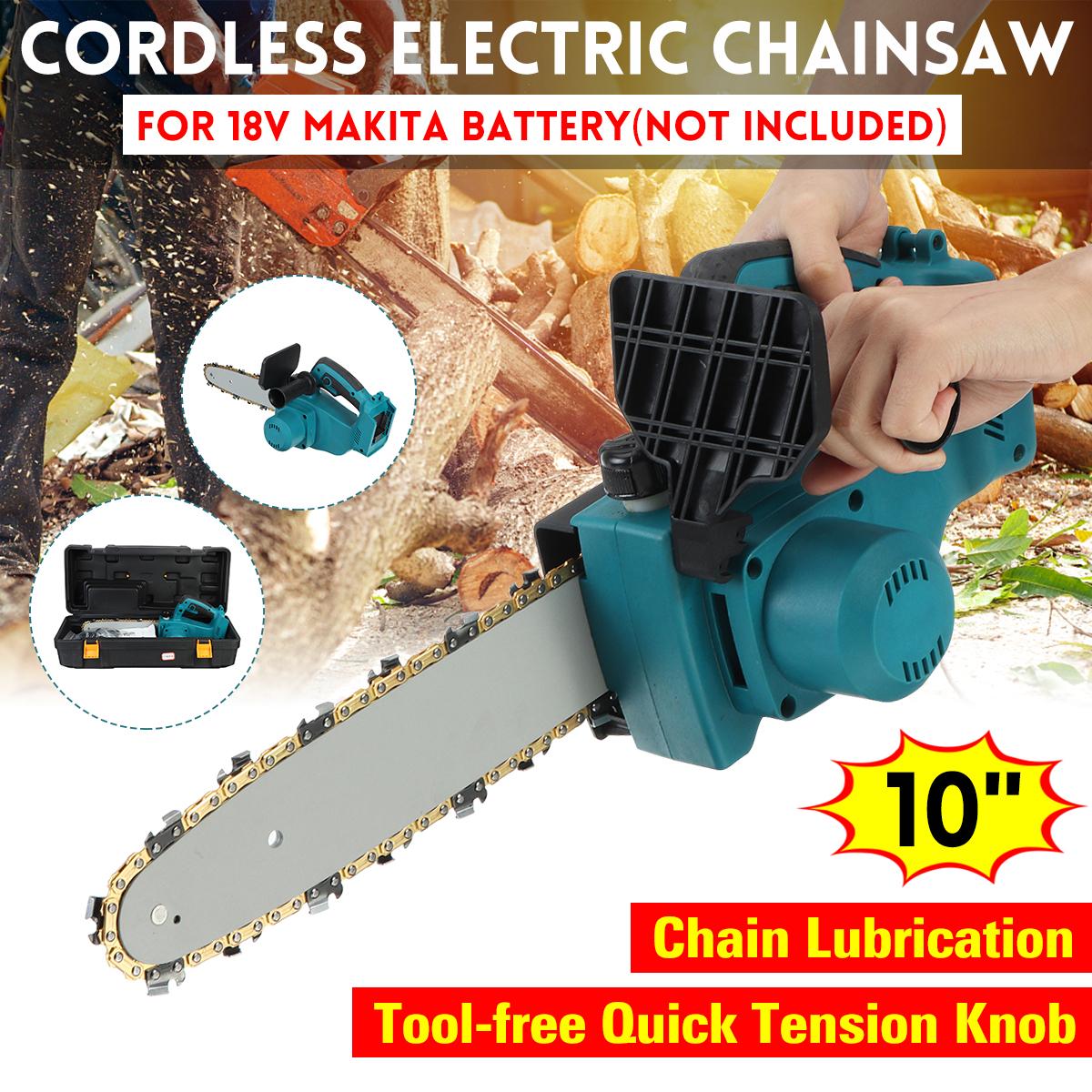 10 Inch 2000W Brushless Electric Saw Chainsaw Garden Woodworking Wood Cutters Fit Makita 18V Battery