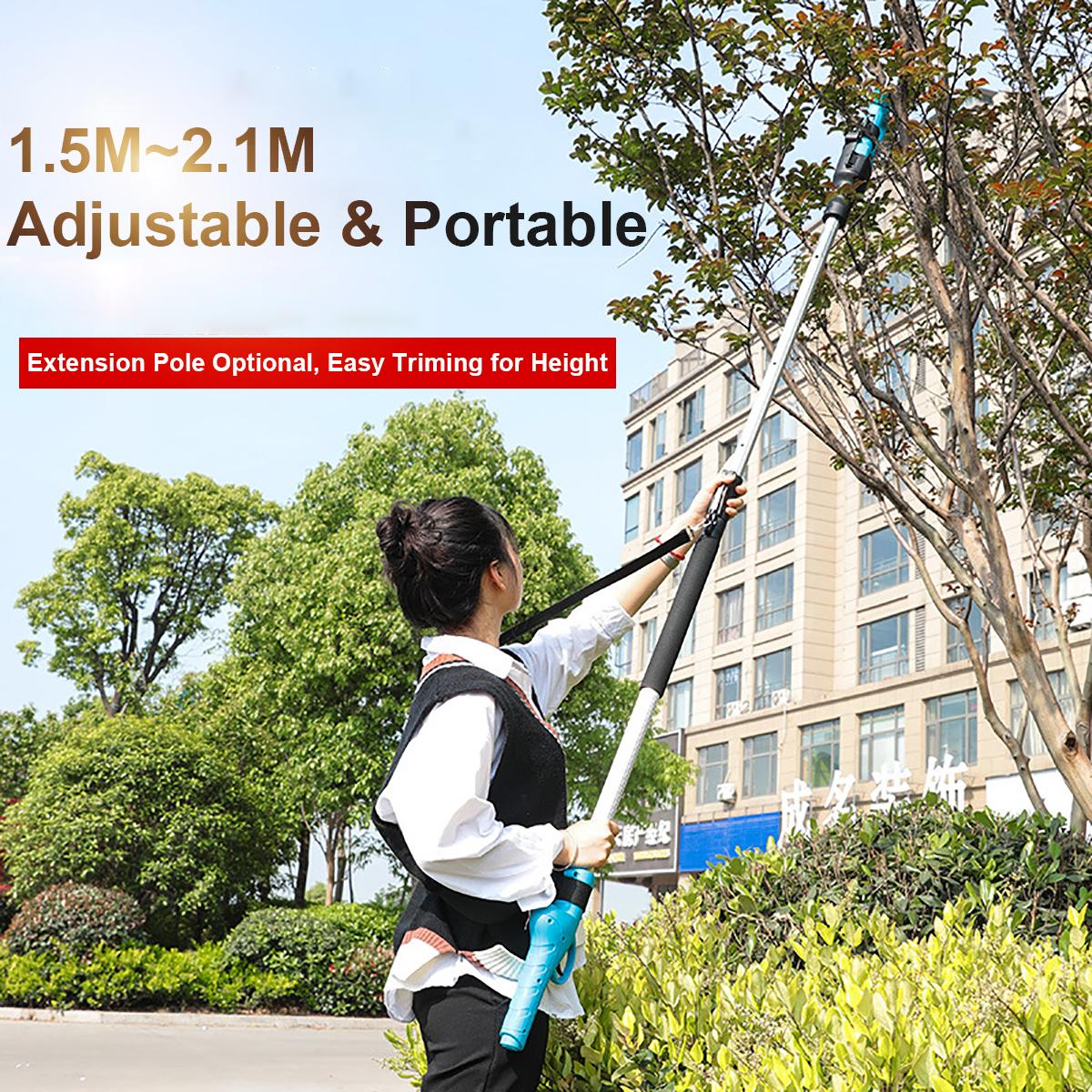 16.8V 2000mAh 25-32mm Cordless Secateur Electric Pruning Shear Telescopic Pole Branch Cutter Scissor