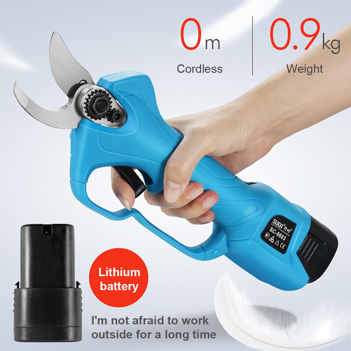 16.8V 2000mAh 25-32mm Cordless Secateur Electric Pruning Shear Telescopic Pole Branch Cutter Scissor
