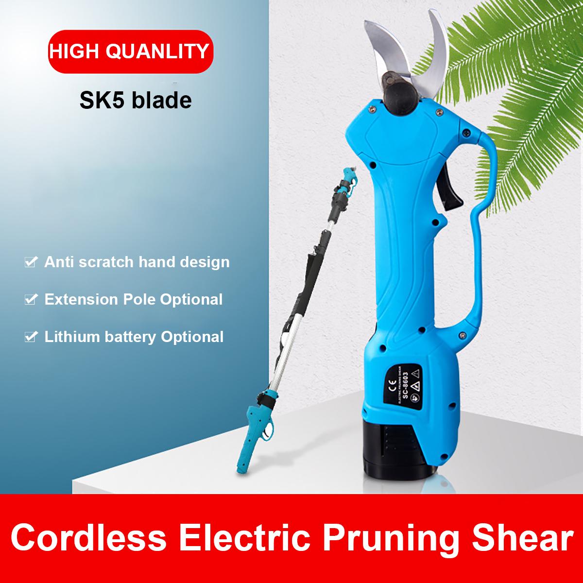 16.8V 2000mAh 25-32mm Cordless Secateur Electric Pruning Shear Telescopic Pole Branch Cutter Scissor