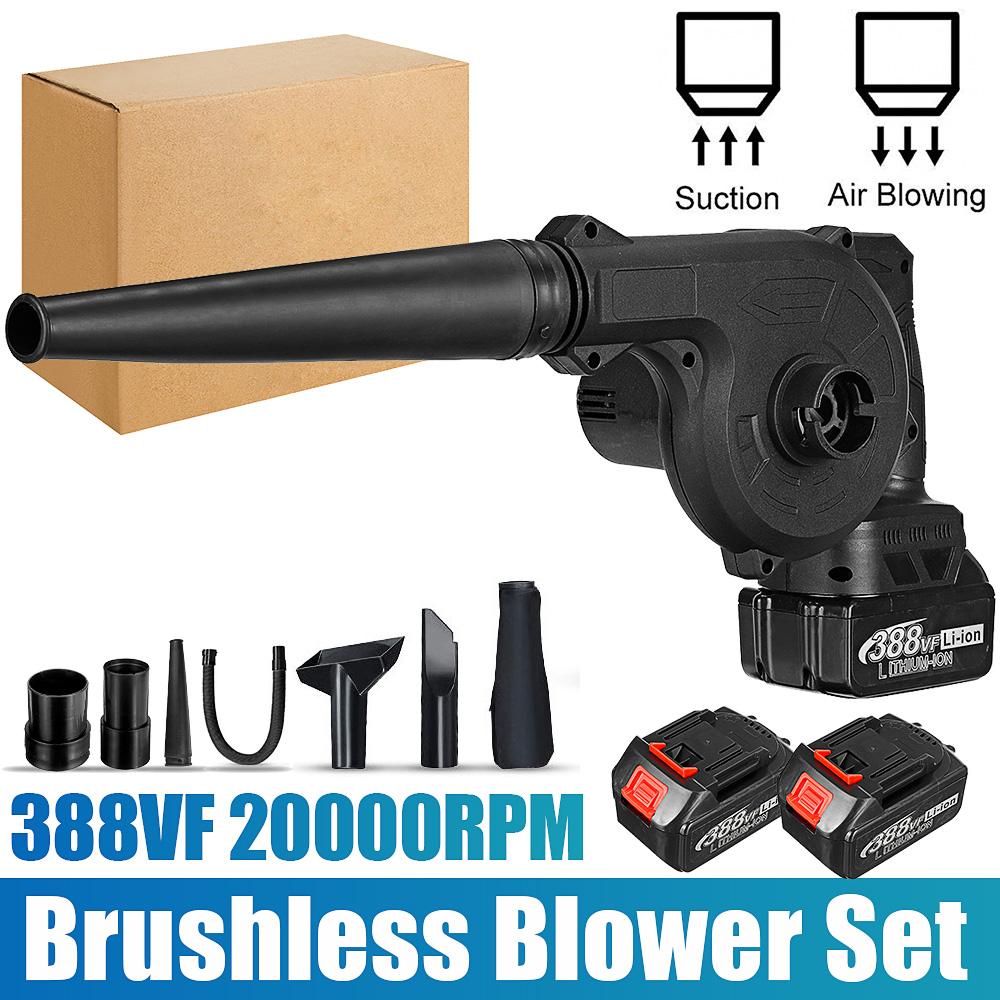 1600W Cordless Electric Air Blower Vacuum Dust Cleaner Leaf Blower Blowing & Suction Tool W/ 1/2 Battery