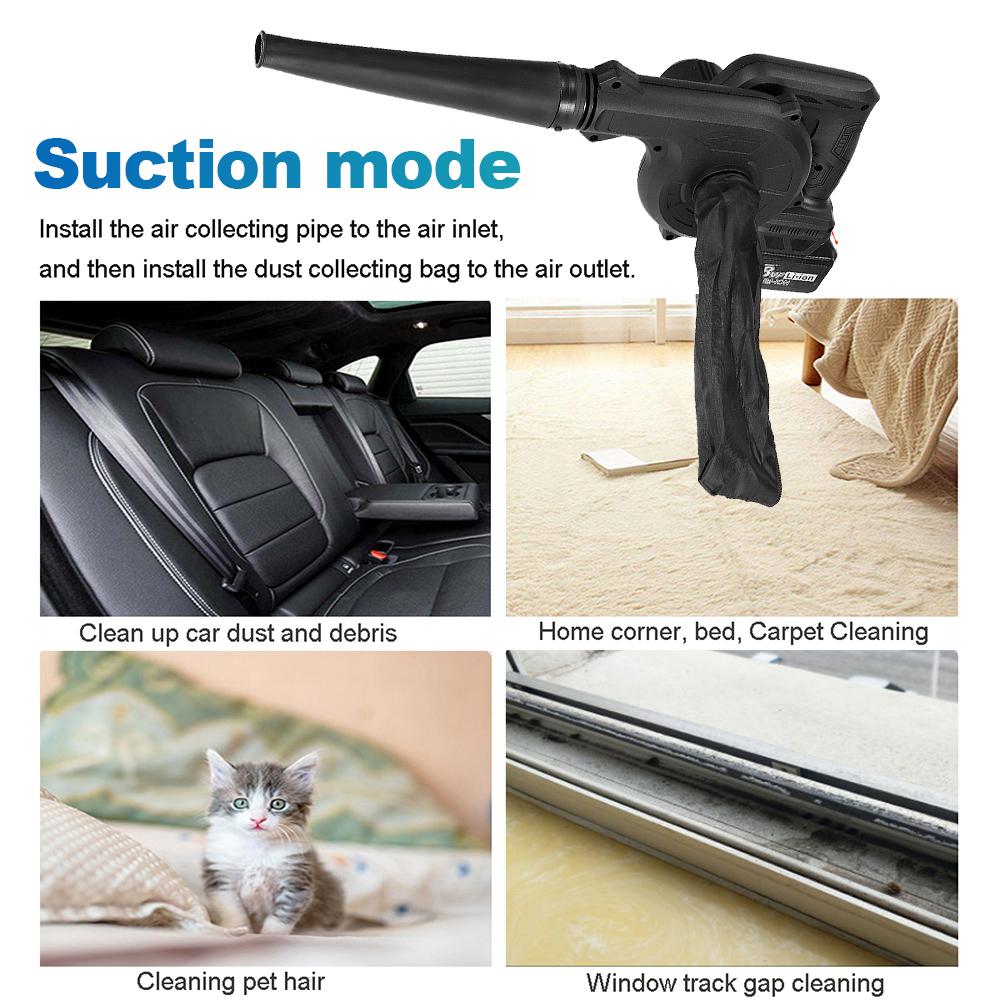 1600W Cordless Electric Air Blower Vacuum Dust Cleaner Leaf Blower Blowing & Suction Tool W/ 1/2 Battery