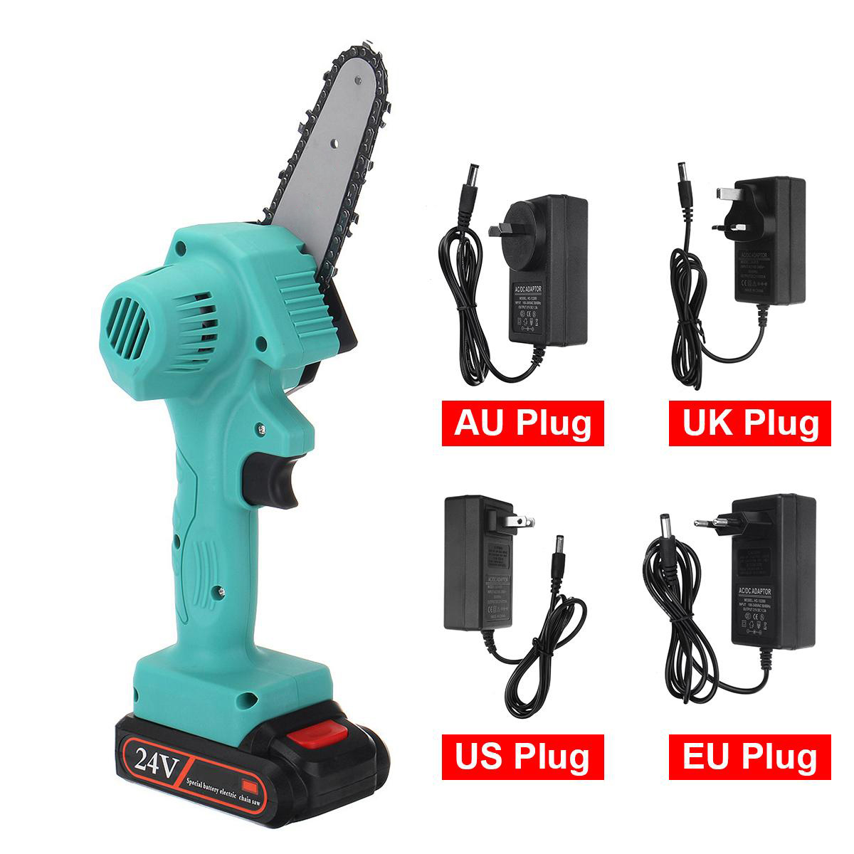 21V Rechargeable Portable Electric Saws Household Woodworking Chainsaw Garden Mini Electric Chain Saw with Battery