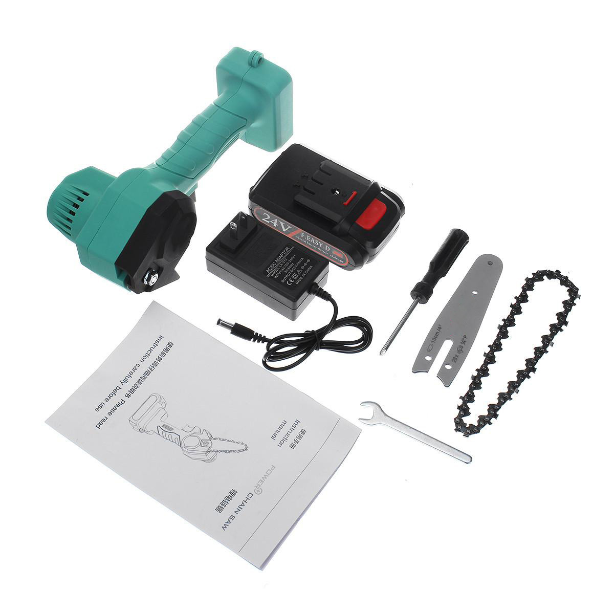 21V Rechargeable Portable Electric Saws Household Woodworking Chainsaw Garden Mini Electric Chain Saw with Battery
