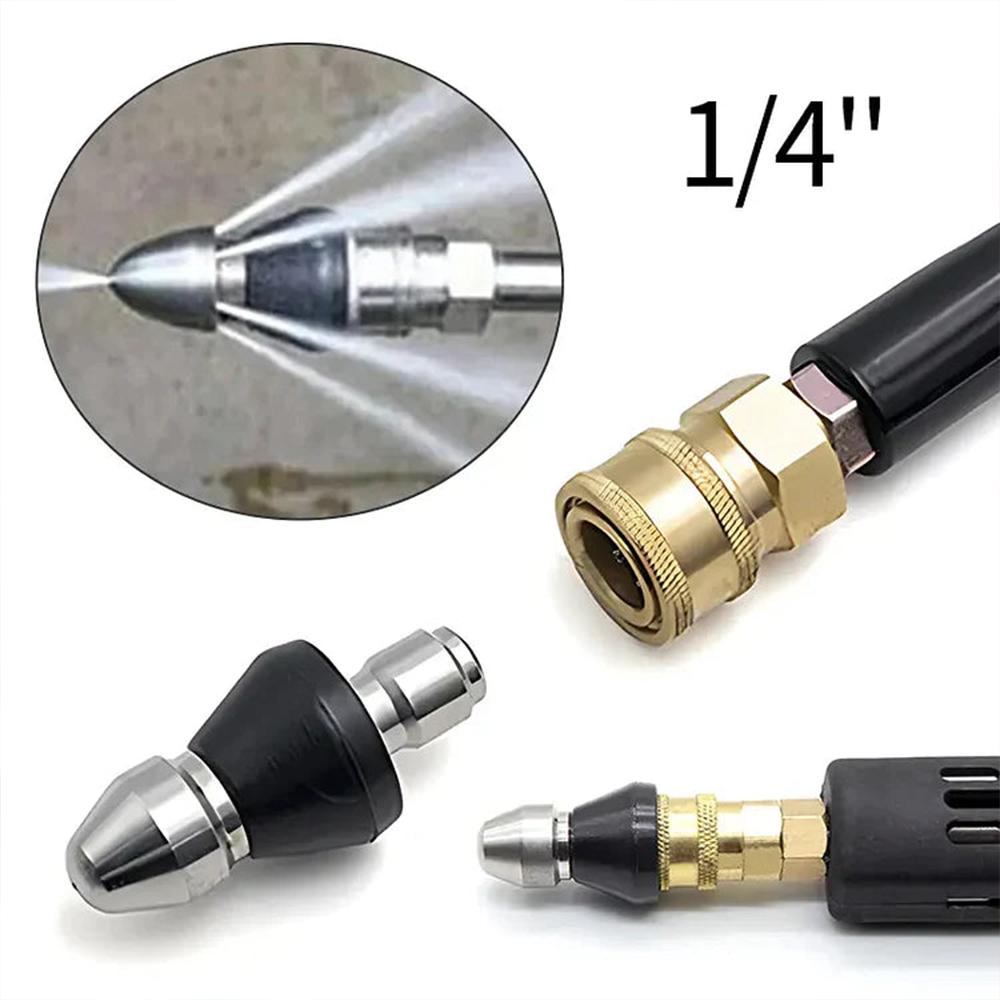 3/8 1/4'' Quick High Pressure Washer Sewer Cleaner Nozzles Washing Machine Drain Pipe Dredging Cleaning Nozzle