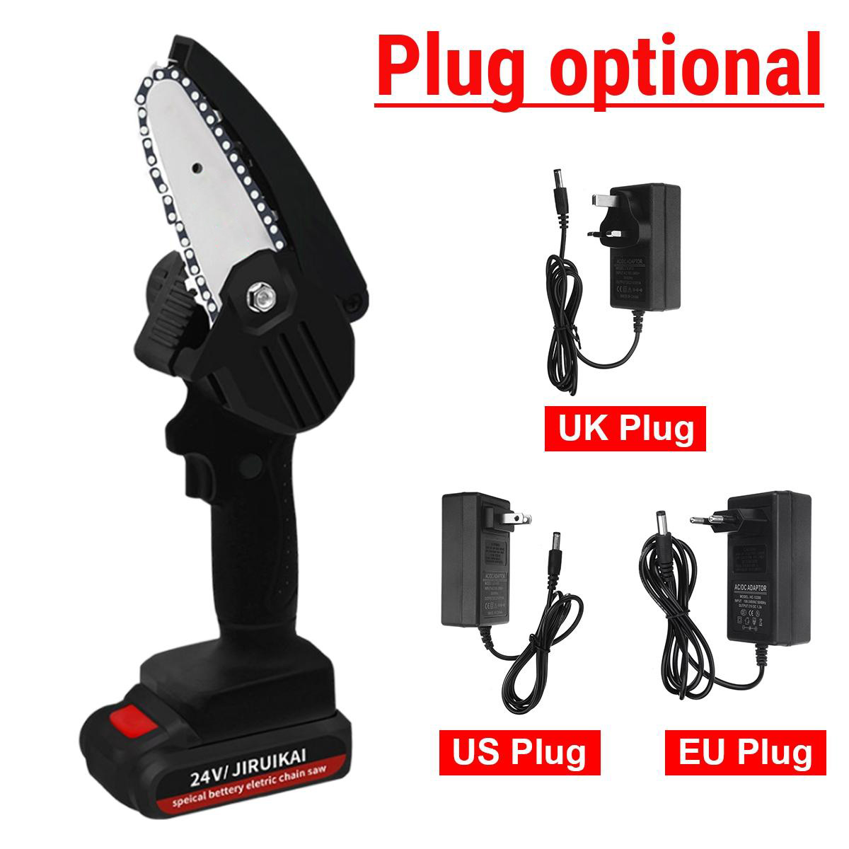 4 Inch Electric Chain Saw Chainsaw Wood Cutter Garden Tool W/ 1pc Battery 21-24V