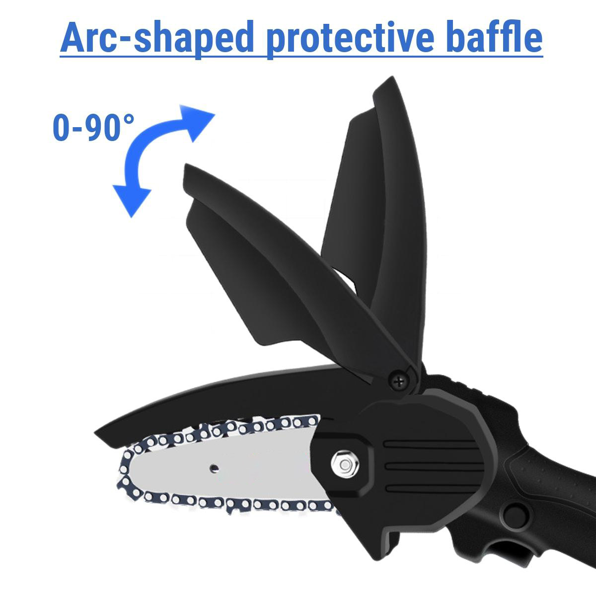 4 Inch Electric Chain Saw Chainsaw Wood Cutter Garden Tool W/ 1pc Battery 21-24V