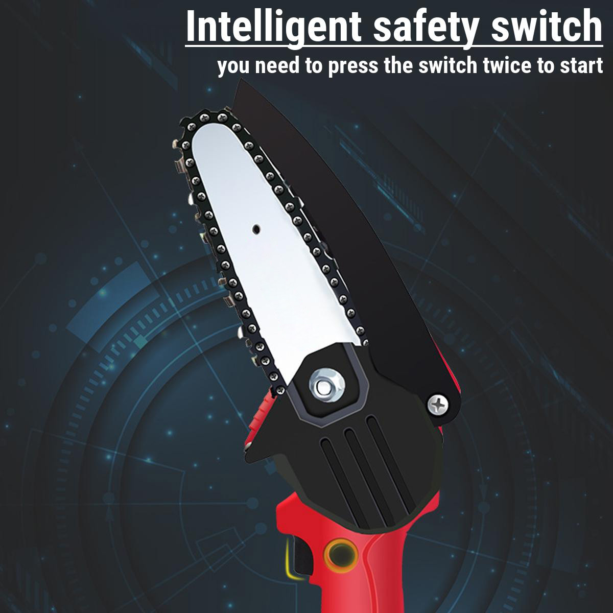 4 Inch Electric Chain Saw Chainsaw Wood Cutter Garden Tool W/ 1pc Battery 21-24V