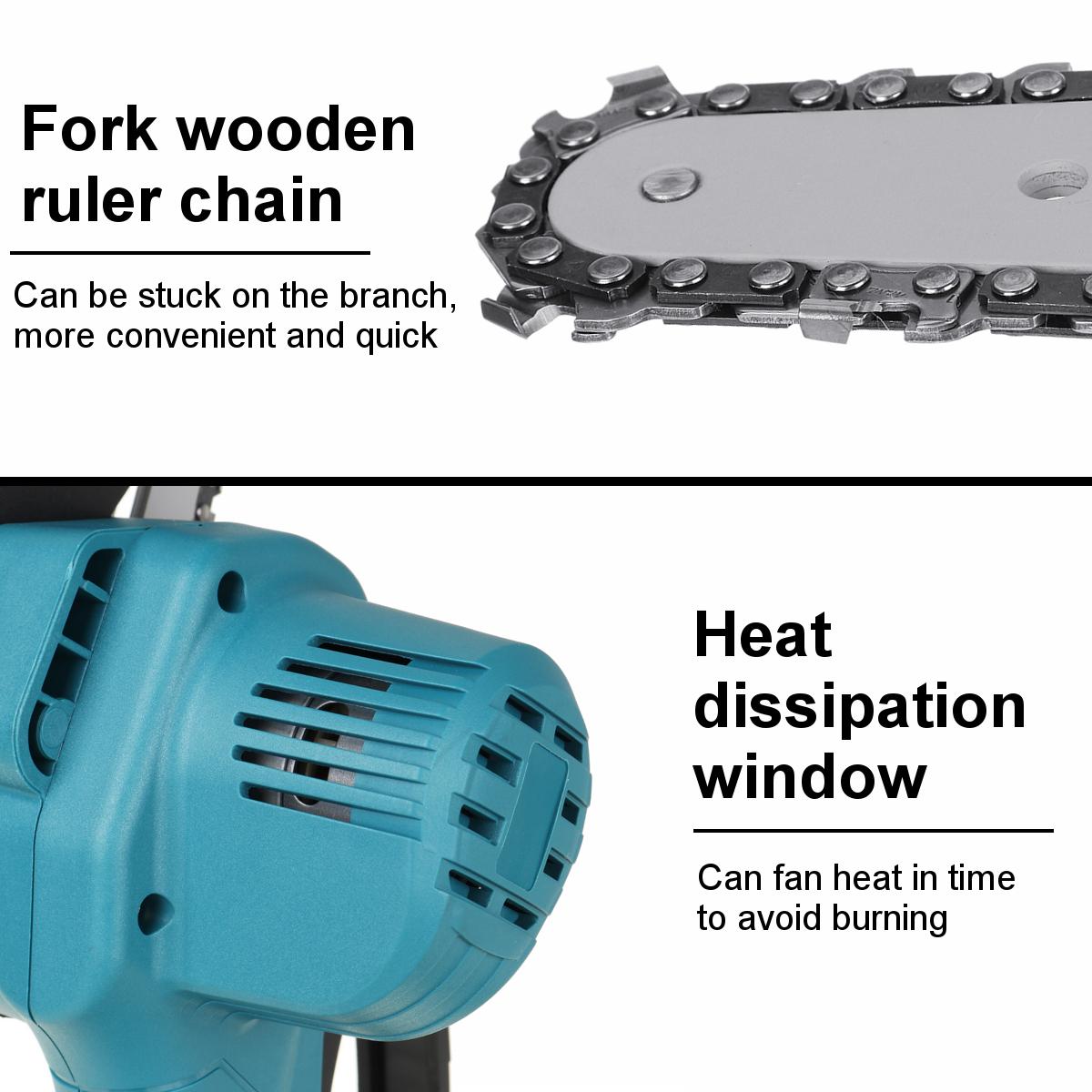 4 Inch Electric Chain Saw Cordless Chainsaw Multi-function Woodworking Wood Cutter For Makita 18V Battery