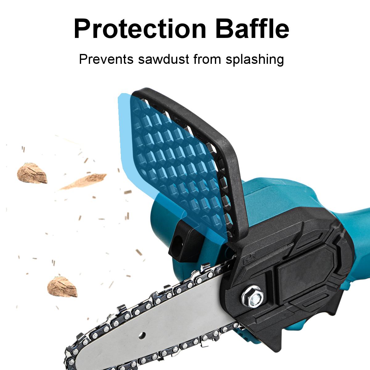 4 Inch Portable Cordless Electric Chain Saw Wood 3000r/min Tree ChainSaws Wood Cutting Tool W/ 1 or 2 Battery