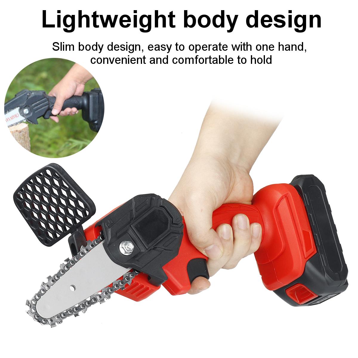 4 Inch Portable Cordless Electric Chain Saw Wood 3000r/min Tree ChainSaws Wood Cutting Tool W/ 1 or 2 Battery