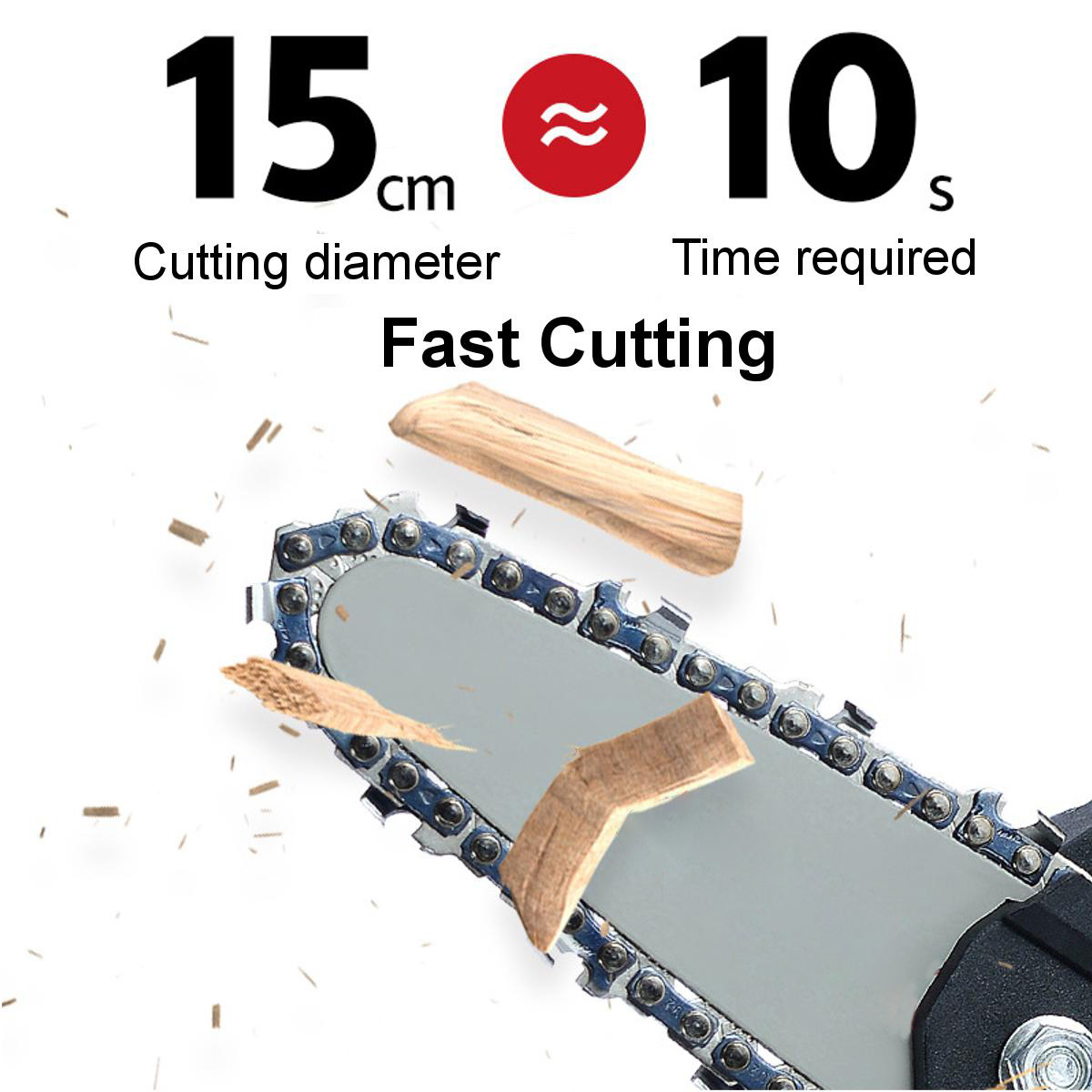 4 Inch Portable Cordless Electric Chain Saw Wood 3000r/min Tree ChainSaws Wood Cutting Tool W/ 1 or 2 Battery