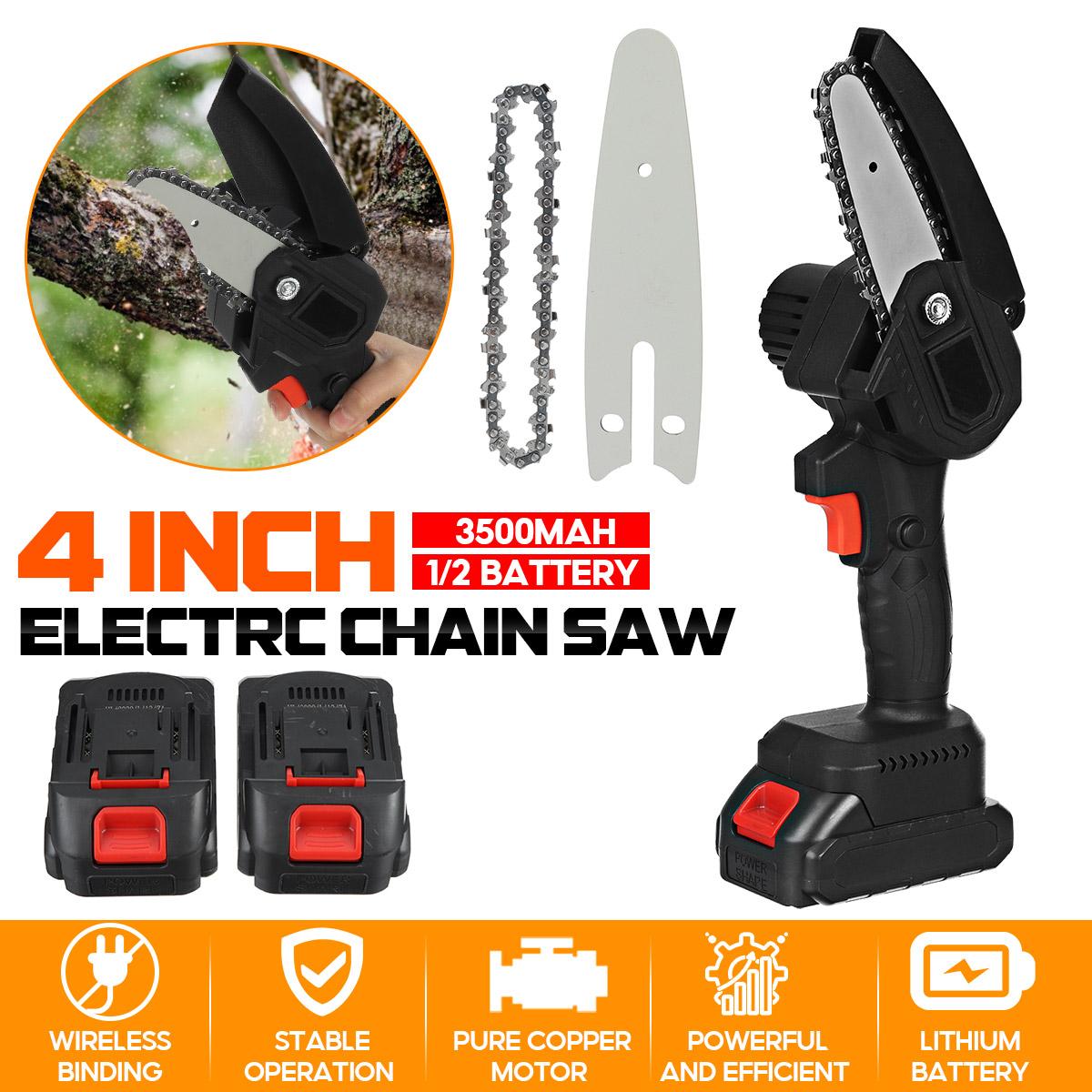 4 800W Cordless One-Hand Saw Woodworking Electric Chain Saw Wood Cutter W/ 0/1/2pcs Battery